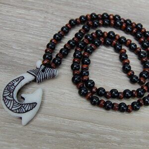 Maori Wood Necklace,Wood Necklace,Wood Beads Necklace